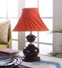Ashley Orange Fabric Shade Night Lamp With Metal Base