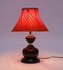 Ashley Orange Fabric Shade Night Lamp With Metal Base