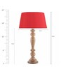 Red Fabric shade Table Lamp with Wood base