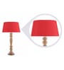 Red Fabric shade Table Lamp with Wood base