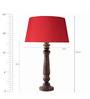 Red Fabric shade Table Lamp with Wood base
