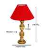 Red Cotton Table Lamp With  Wood  Base 10X19 Inches