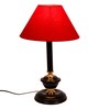 Red Cotton table lamp with black base