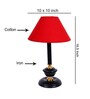 Red Cotton table lamp with black base