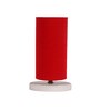 Red Cotton table lamp with White wood base -6