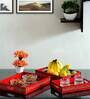 Decorative Red MDF (Set of 3) Tray Set
