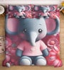Red Digital Animal Printed Cotton Blend Double Bedsheet with 2 Pillow Covers