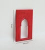 Red Distress Color Handpainted Engineered Wood Carving Jharokha Frame