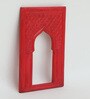Red Distress Color Handpainted Engineered Wood Carving Jharokha Frame