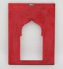 Red Distress Color Handpainted Engineered Wood Carving Jharokha Frame