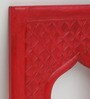 Red Distress Color Handpainted Engineered Wood Carving Jharokha Frame