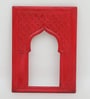 Red Distress Color Handpainted Engineered Wood Carving Jharokha Frame