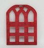 Red Distress Color Handpainted Engineered Wood Jharokha Frame
