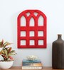 Red Distress Color Handpainted Engineered Wood Jharokha Frame