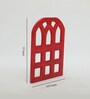 Red Distress Color Handpainted Engineered Wood Jharokha Frame