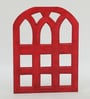 Red Distress Color Handpainted Engineered Wood Jharokha Frame
