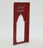 Red Distress Color Handpainted Mango Wood Carving Jharokha Frame