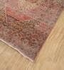 Red Distressed Wool 6 ft x 9 ft Hand Knotted Carpet