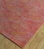 Red Distressed Wool 8 ft x 10 ft Hand Knotted Carpet