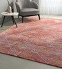 Red Distressed Wool 8 ft x 10 ft Hand Knotted Carpet