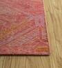 Red Distressed Wool 8 ft x 10 ft Hand Knotted Carpet