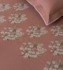 Red Embroidered 210 TC Cotton King Sized Bedsheet with 2 Pillow Covers