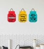 Red Engineered Wood (Set of 3) Wall Hanging