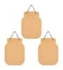 Red Engineered Wood (Set of 3) Wall Hanging