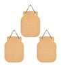 Red Engineered Wood (Set of 3) Wall Hanging