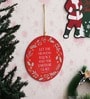 Red Engineered Wood Christman Quote Wall Hanging