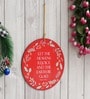 Red Engineered Wood Christman Quote Wall Hanging