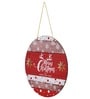Red Engineered Wood Merry Christmas & Happy New Year Wall Hanging
