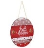 Red Engineered Wood Merry Christmas & Happy New Year Wall Hanging