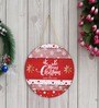 Red Engineered Wood Merry Christmas & Happy New Year Wall Hanging