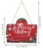 Red Engineered Wood Merry Christmas & Happy New Year Wall Hanging