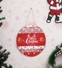 Red Engineered Wood Merry Christmas & Happy New Year Wall Hanging