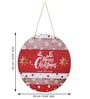 Red Engineered Wood Merry Christmas & Happy New Year Wall Hanging