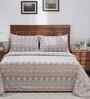 Red Ethnic Motifs 300 TC Cotton Single Bed Sheet with 1 Pillow Cover Indigenous Artisan Collection