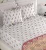 Red Ethnic Print 180 TC Cotton King Bedhseet 2 pillow covers