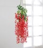 6 Pcs Red Polyester Fabric Artificial Hanging Orchid Flowers