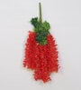Red Fabric & Plastic Artificial Hanging Orchid Flower