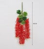 6 Pcs Red Polyester Fabric Artificial Hanging Orchid Flowers
