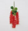 6 Pcs Red Polyester Fabric Artificial Hanging Orchid Flowers