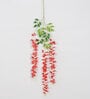 Red Fabric & Plastic Artificial Hanging Orchid Flower