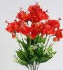 Red Fabric Artificial Hibiscus Bouquet Flower Bunch