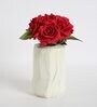 Red Fabric Rose Bunch Artificial Flowers