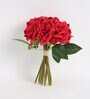 Red Fabric Rose Bunch Artificial Flowers