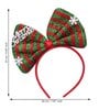 Red & Green Merry Christmas Themed Bow Headband With Snowflake Design