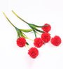 Red Fabric Decorative Artificial BallMum Flowers Set of 2