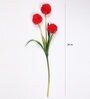 Red Fabric Decorative Artificial BallMum Flowers Set of 2